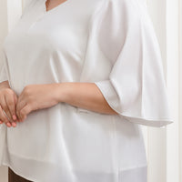 Sadie Butterfly Sleeves Top In White