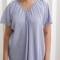 Victoria Pleated Dress In Pearl Silver