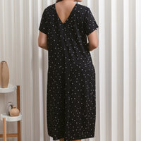 Juniper V-Neck Jumpsuit In Black Hearts