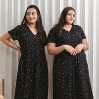 Juniper V-Neck Jumpsuit In Black Hearts