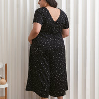 Juniper V-Neck Jumpsuit In Black Hearts