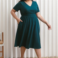 Audrey Midi Dress In Pine Green