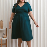Audrey Midi Dress In Pine Green
