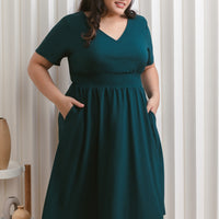 Audrey Midi Dress In Pine Green