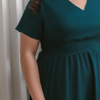 Audrey Midi Dress In Pine Green