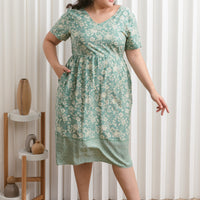 Harper Hem Dress In Fern Green