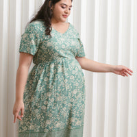 Harper Hem Dress In Fern Green