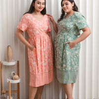 Harper Hem Dress In Fern Green