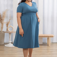Audrey Midi Dress In Blue Jay