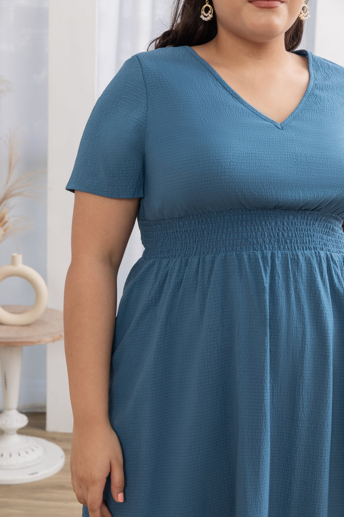 Audrey Midi Dress In Blue Jay