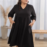 Esther Panelled Empire-Waist Dress In Black