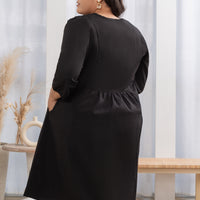 Esther Panelled Empire-Waist Dress In Black