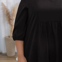Esther Panelled Empire-Waist Dress In Black
