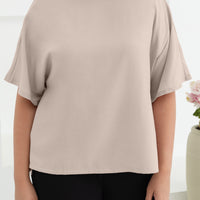 Isla Boat-Neck Flare Sleeve Blouse In Champagne