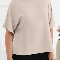 Isla Boat-Neck Flare Sleeve Blouse In Champagne