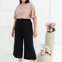 Aubrey Wide Leg Culottes In Black