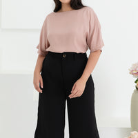 Aubrey Wide Leg Culottes In Black