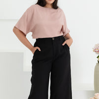 Aubrey Wide Leg Culottes In Black