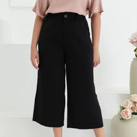 Aubrey Wide Leg Culottes In Black