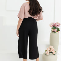 Aubrey Wide Leg Culottes In Black