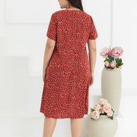 Charlotte V-Neck Midi Dress In Red