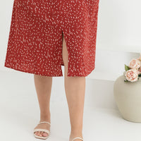 Charlotte V-Neck Midi Dress In Red