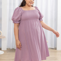 Shelley Smocked Dress In Lilac Purple