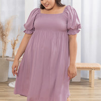 Shelley Smocked Dress In Lilac Purple