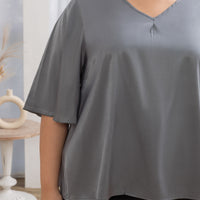 Sadie Butterfly Sleeves Top In Grey