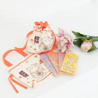 Curvy Fortune Cat Orange Bag