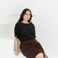 Tyra A-Line Knee Length Skort In Brown