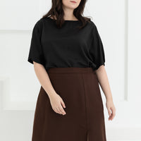 Tyra A-Line Knee Length Skort In Brown