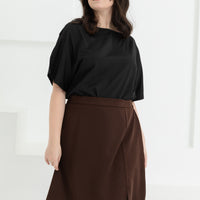 Tyra A-Line Knee Length Skort In Brown