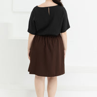 Tyra A-Line Knee Length Skort In Brown