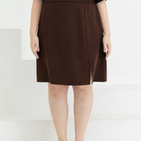 Tyra A-Line Knee Length Skort In Brown