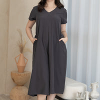 Juniper V-Neck Jumpsuit In Grey