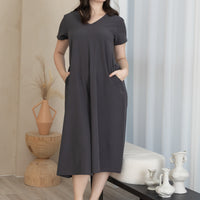 Juniper V-Neck Jumpsuit In Grey
