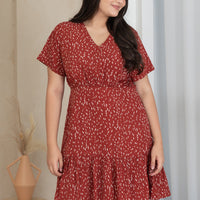 Yvette Dress Romper In Red
