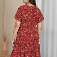 Yvette Dress Romper In Red