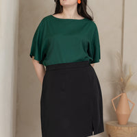 Tyra A-Line Knee Length Skort In Black