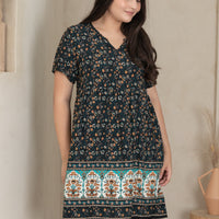 Anne Notched Neckline Dress In Black