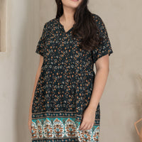 Anne Notched Neckline Dress In Black