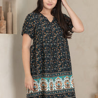 Anne Notched Neckline Dress In Black