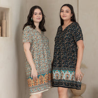 Anne Notched Neckline Dress In Black