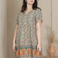Anne Notched Neckline Dress In Cream