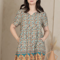 Anne Notched Neckline Dress In Cream