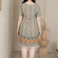 Anne Notched Neckline Dress In Cream