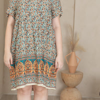 Anne Notched Neckline Dress In Cream
