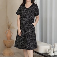 Charlotte V-Neck Midi Dress In Black