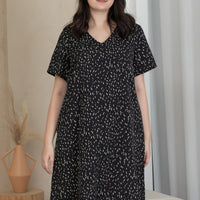 Charlotte V-Neck Midi Dress In Black